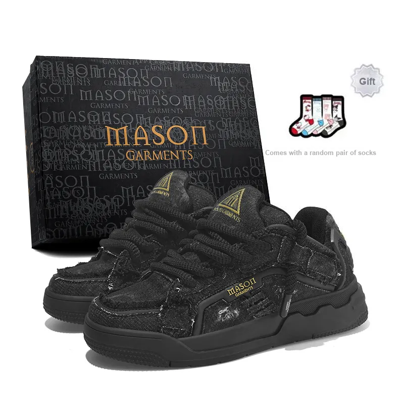 Masongarments Heavenly Ladder Skateboard Shoes Unisex Jet Black Exclusive Box-1
