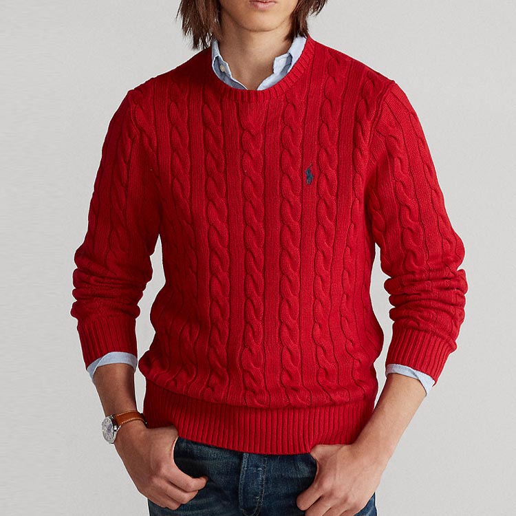 Polo Ralph Lauren Logo embroidered Cable knit Jumper POIZON