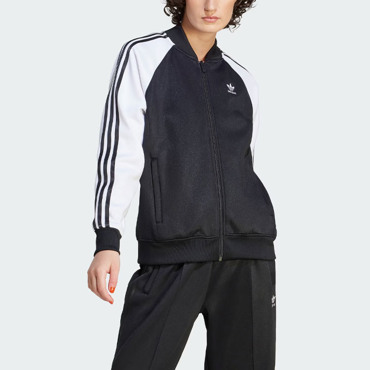 Adidas sst track jacket women's black online