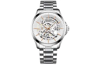 AILANG Automatic Mechanical Movement Stainless Steel Watchband Watch Men's Watches Black Dial