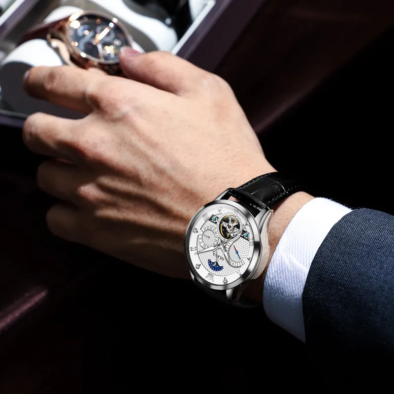 OLEVS Play The Cool Series Mechanical Movement Watch Men's Watches White Dial-4