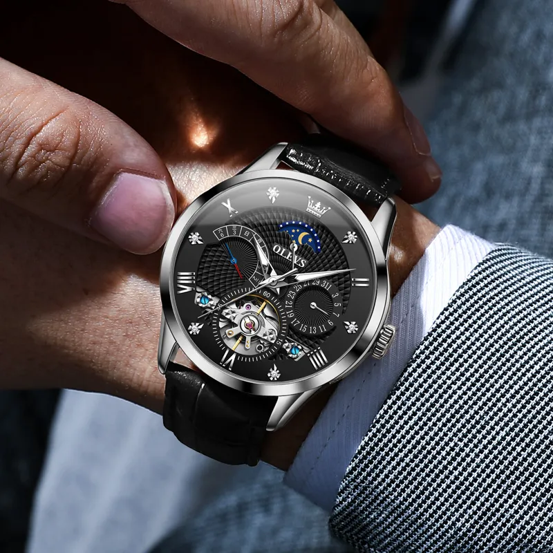 OLEVS Play The Cool Series Mechanical Movement Watch Men's Watches White Dial-7