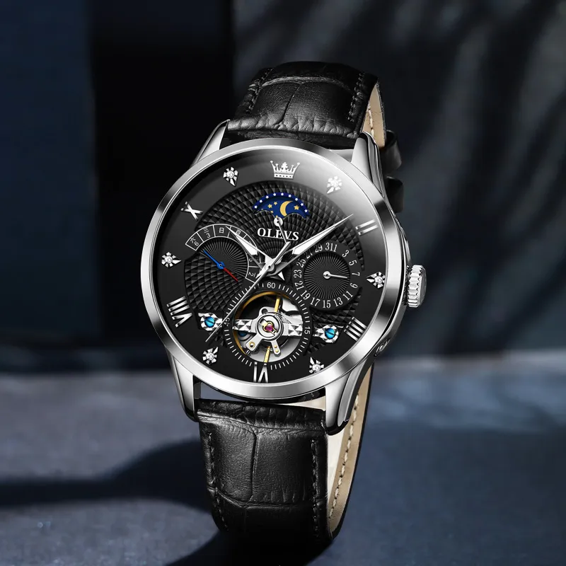 OLEVS Play The Cool Series Mechanical Movement Watch Men's Watches White Dial-11