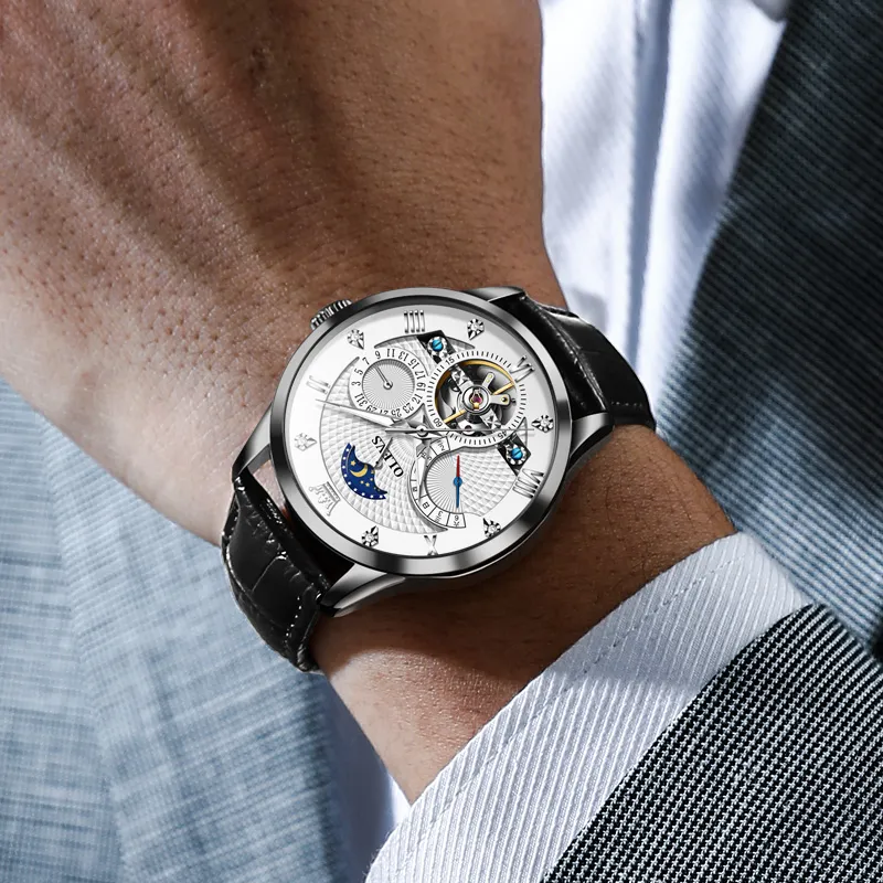 OLEVS Play The Cool Series Mechanical Movement Watch Men's Watches White Dial-2