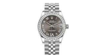 ROLEX Log Series Automatic Mechanical Movement Women's Watch 31mm Gray Dial Oystersteel 18K White Gold Watch Case