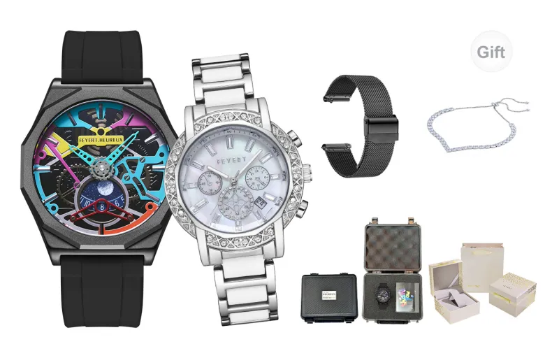 FEYERT Mechanical Movement Silicone Strap Watch Unisex Black Dial-21