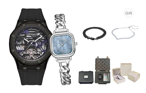 FEYERT Mechanical Movement Silicone Strap Watch Unisex Black Dial