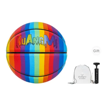 Kuangmi PU Basketball Rainbow Size 7 Ball Training Unisex