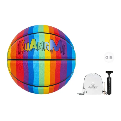 Kuangmi PU Basketball Rainbow Size 7 Ball Training Unisex