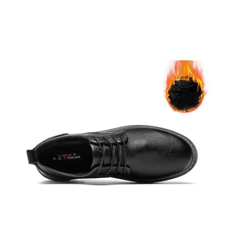 G.N.SHIJIA Men's Casual Shoes Men Low Top Black/Khaki-21