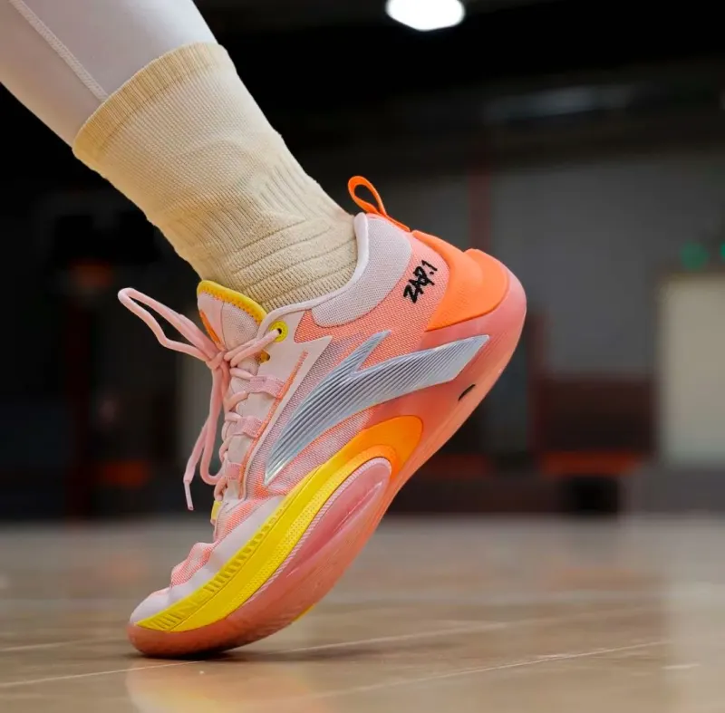 Anta Instantaneous 1 Honey Peach Low Top Basketball Shoes Men's Pink-7