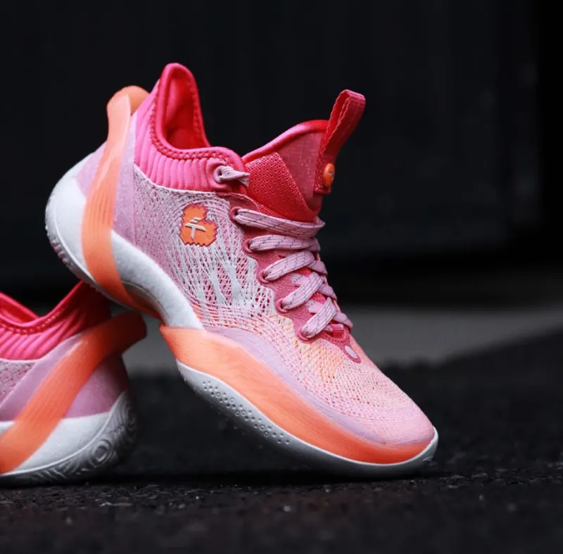 Anta Three point Rain1.0 Cushioning Breathable Low Top Basketball Shoes Men's Pink-1
