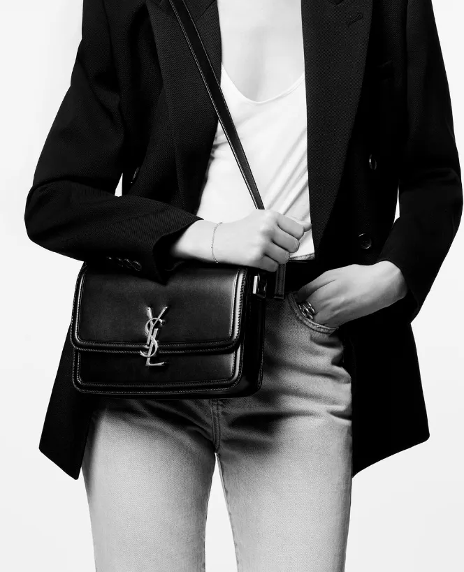 SAINT LAURENT monogram leather shoulder bag POIZON