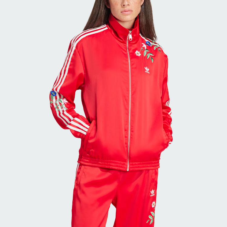 Adidas Originals Floral Jacket Women s Red POIZON