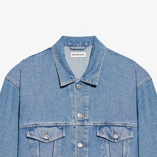 Balenciaga Denim Jackets Women's Blue