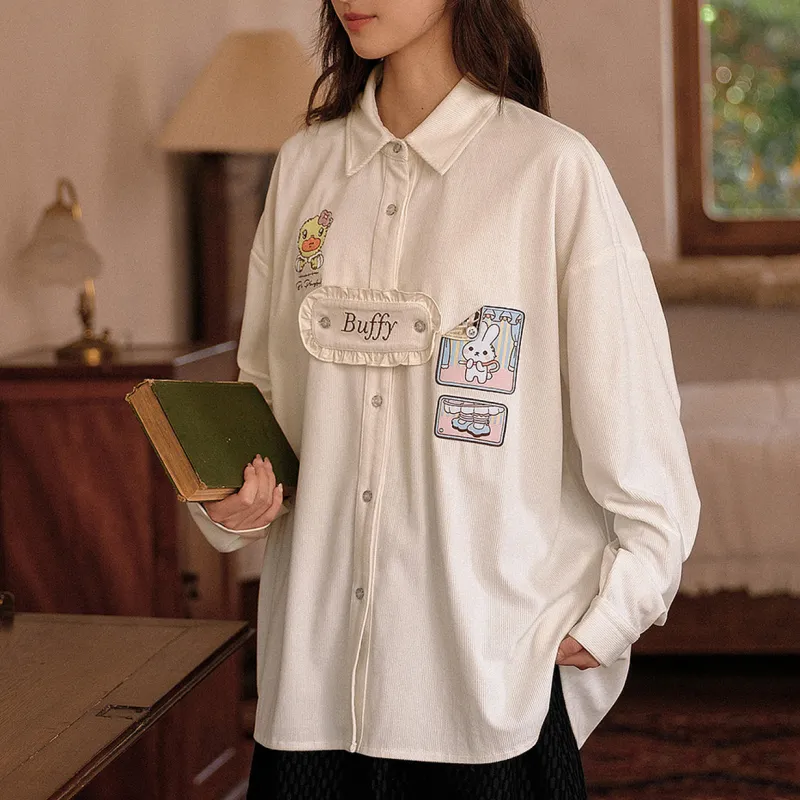 B.Duck Shirts Women's White-2