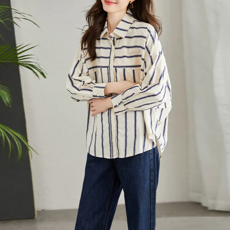 La Chapelle Shirt Women's White Stripes-3