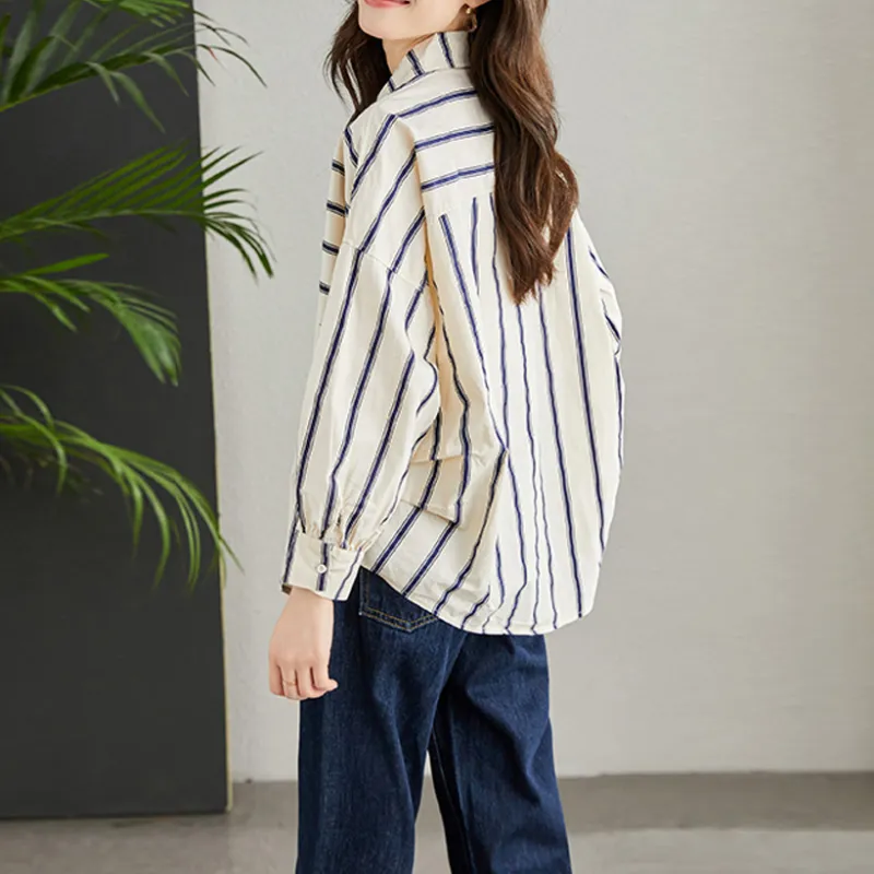 La Chapelle Shirt Women's White Stripes-1