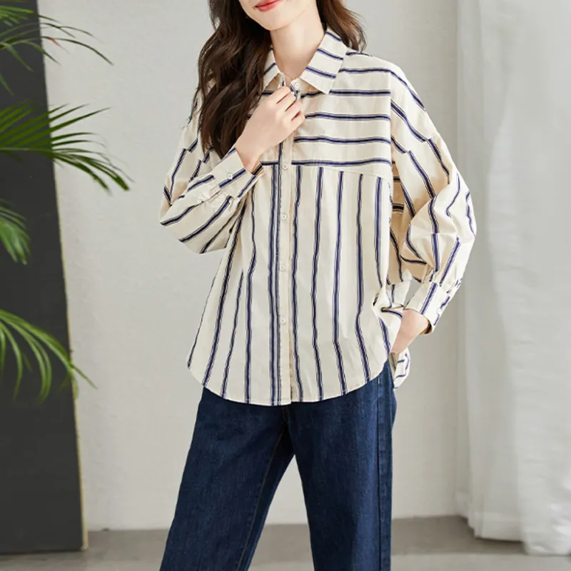 La Chapelle Shirt Women's White Stripes-0