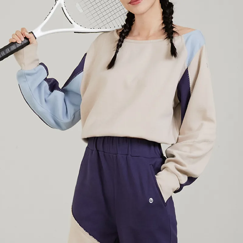 Sumday Athletics Sweatshirt Women's Milk Tea Beige-3