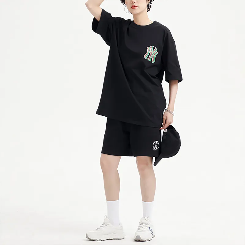 MLB New York Yankees Drop Shoulder Sleeve T Shirt Unisex Black-2