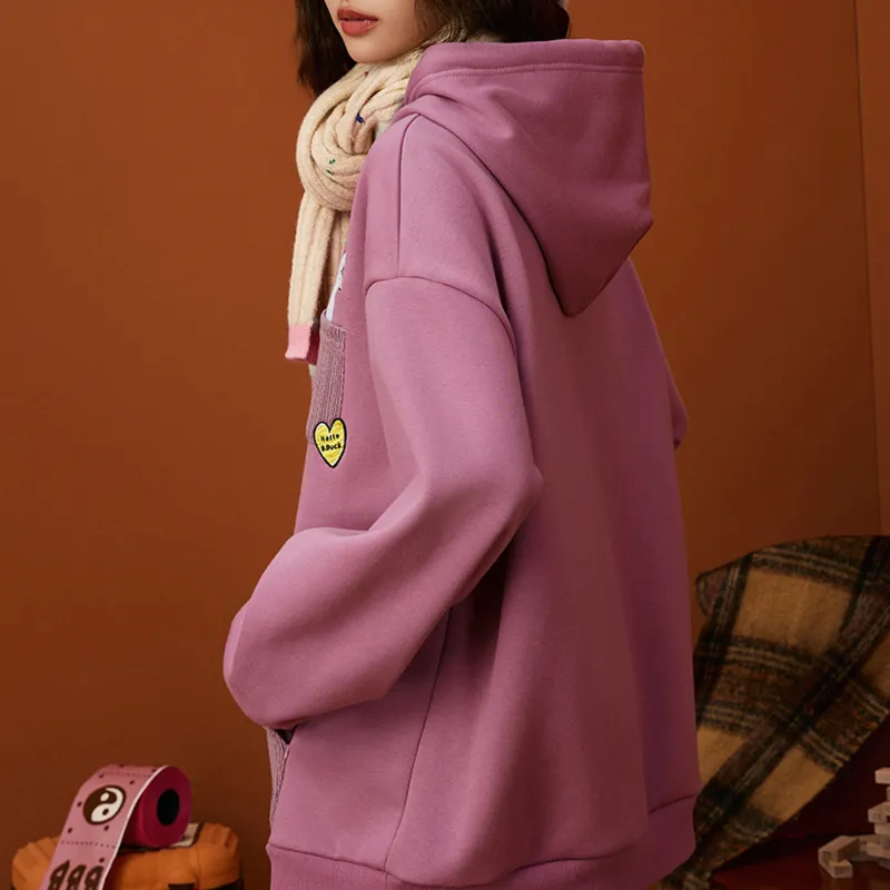 B.Duck Sweatshirt Women's Gray Pink-5