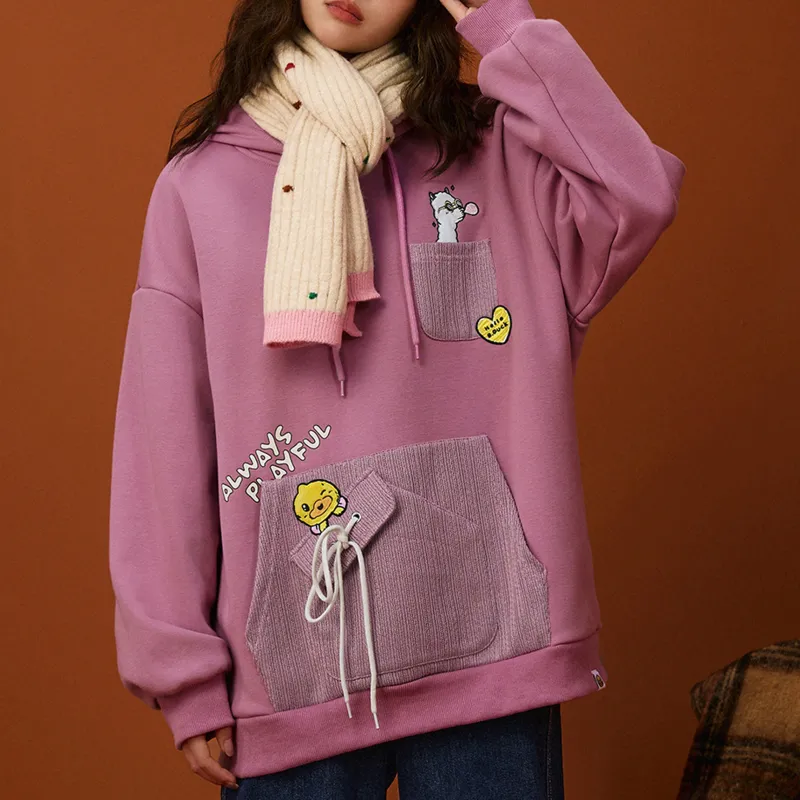 B.Duck Sweatshirt Women's Gray Pink-2
