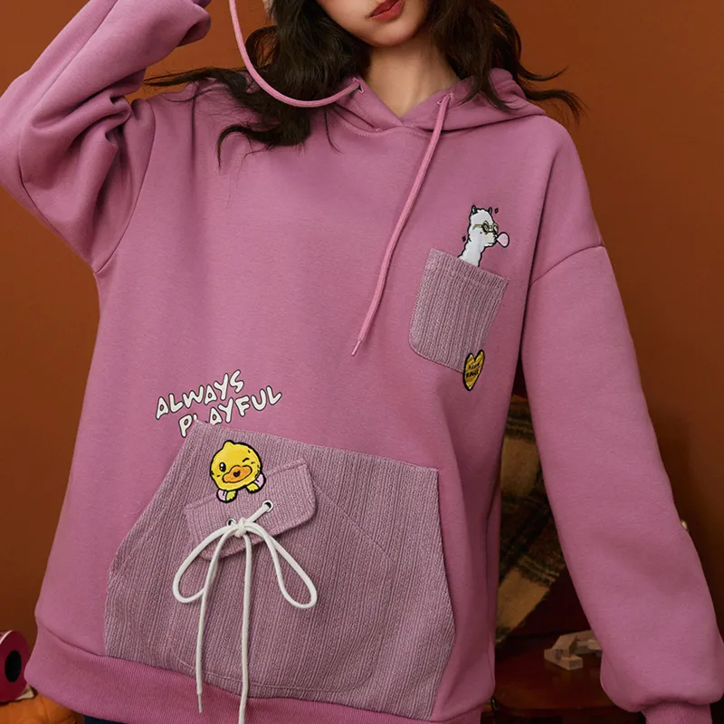 B.Duck Sweatshirt Women's Gray Pink-4
