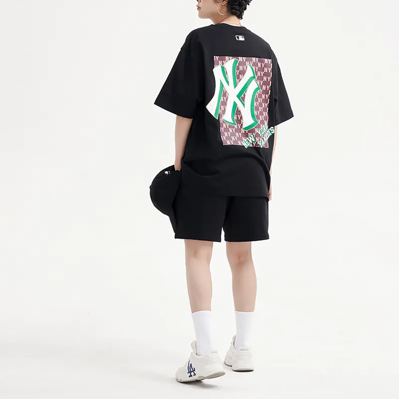 MLB New York Yankees Drop Shoulder Sleeve T Shirt Unisex Black-3