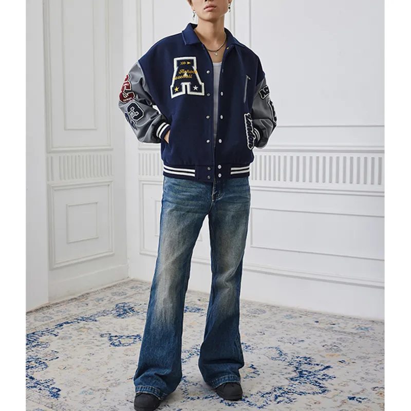 A Chock Baseball Jerseys Unisex Navy Blue-5