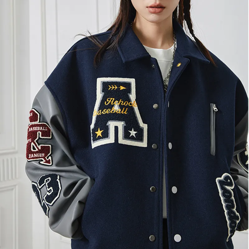 A Chock Baseball Jerseys Unisex Navy Blue-6