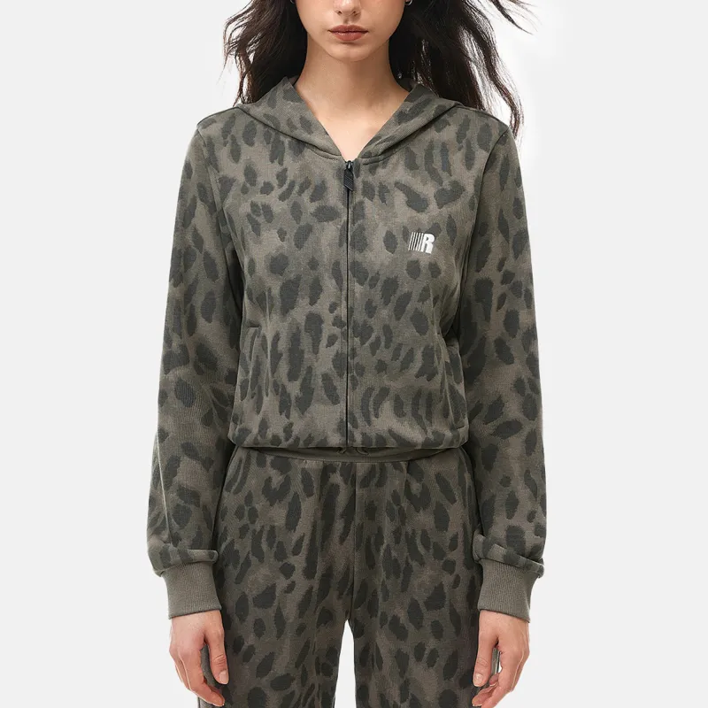 FDR Sweatshirt Jacket Women's Leopard Print-3