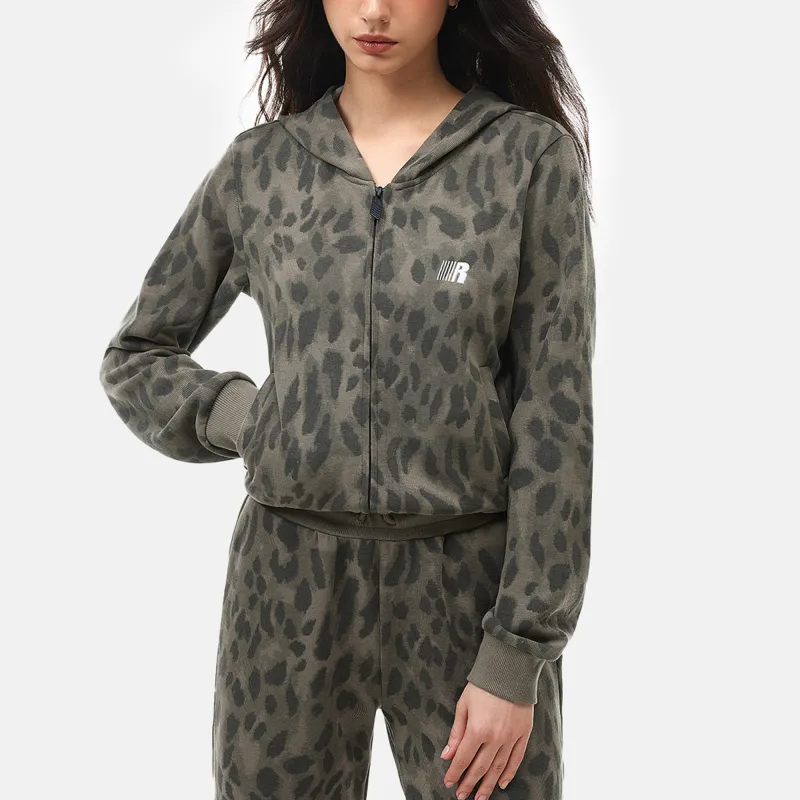 FDR Sweatshirt Jacket Women's Leopard Print-2