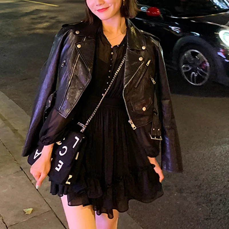 YUMOMO STAR Leather Jackets Women's Black-2