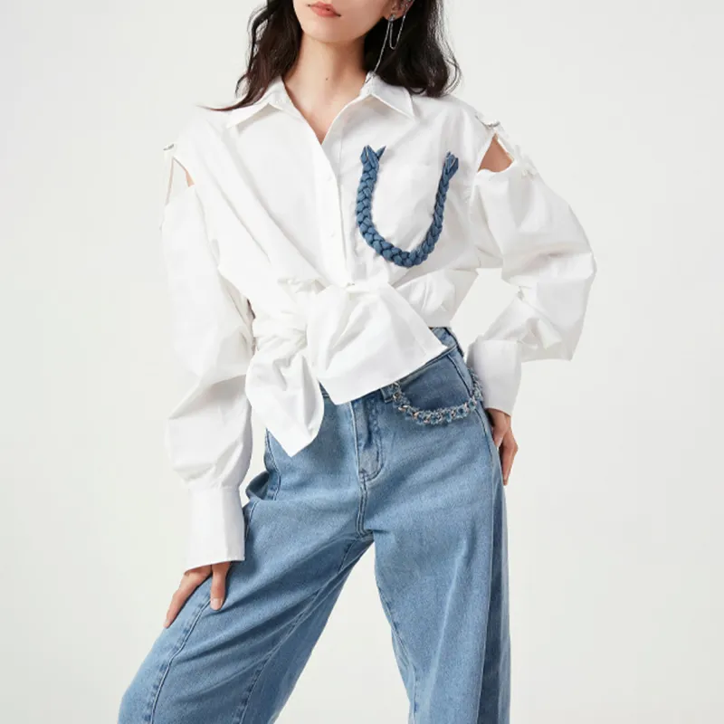 FLONAKED Shirts Women's White-3