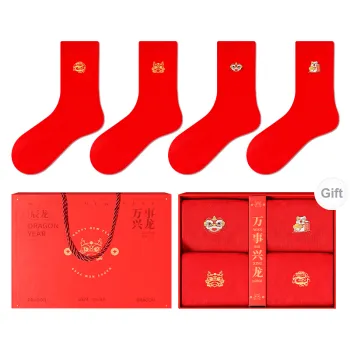 MIIOW Mid-Calf Socks Unisex 4-Pack Gift Box Set
