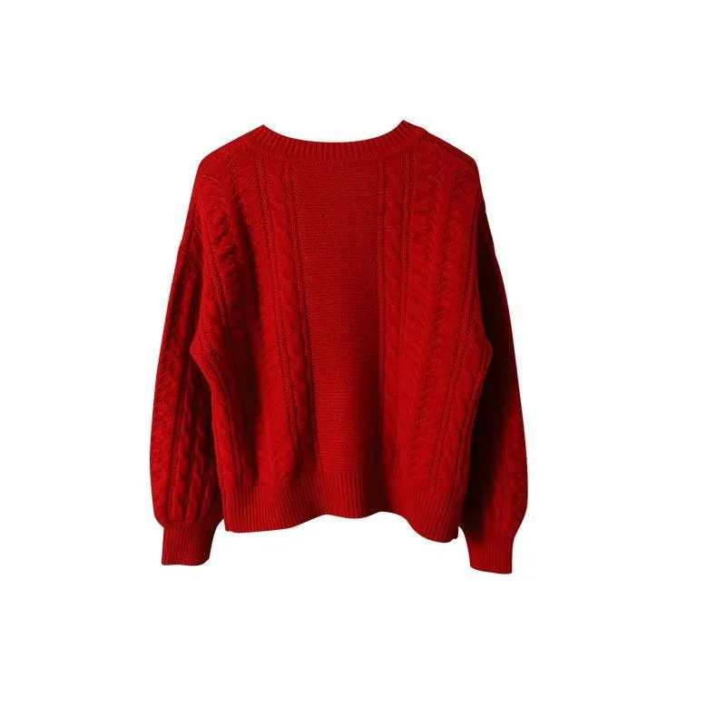 OURUOKE Knitwear Women's Angora Red-1