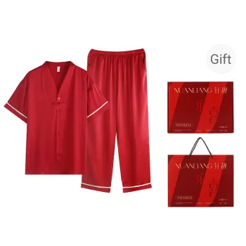 Xuan Liang Pajama Set Men's Gift Box Set Maroon