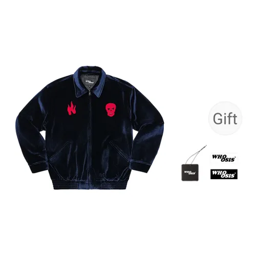 WHOOSIS Jackets Coats Unisex Blue Black