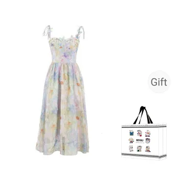 BDGU Slip Dress Women's Oil Paintings Girlish