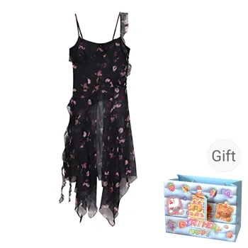 QUIET ANGEL Slip Dress Women's Black Dress