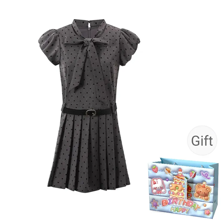 QUIET ANGEL Short Sleeved Dress Women's Dark Gray-0