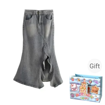 QUIET ANGEL Denim Long Skirt Women's Blue