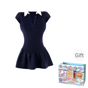 QUIET ANGEL Short Sleeved Dress Women's Dark Blue
