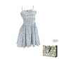 Blue Plaid Camisole Short Skirt