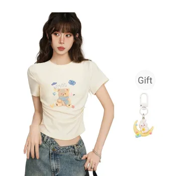 Princess Berdele Set in Sleeve T Shirt Women's Apricot
