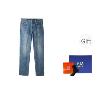 HLA The Mountain Is Not In The High Series Jeans Men's Blue Gray Denim Gradient