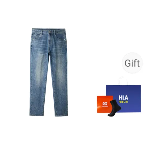 HLA The Mountain Is Not In The High Series Jeans Men's Blue Gray Denim Gradient