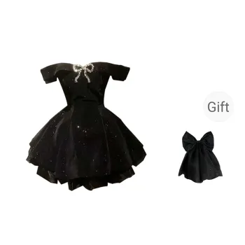 COVT Lolita Dresses Women's Black Dress With A Big Bow
