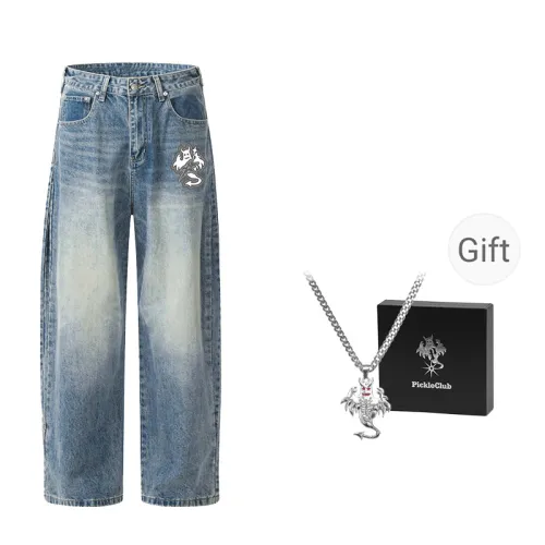 Beam Mix With Kimchi Cleanfit Relaxed Straight Fit Jeans Unisex Sky Blue